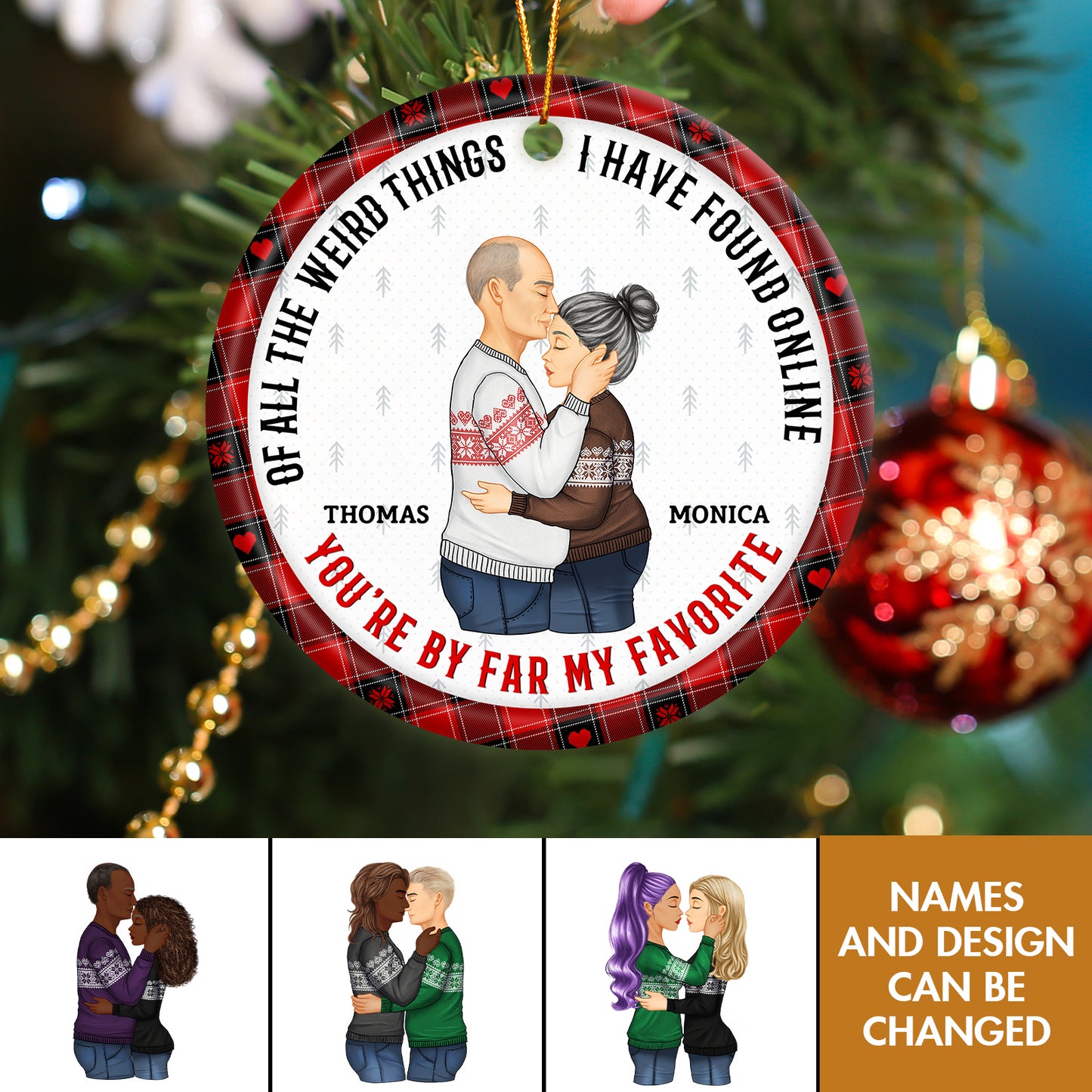 Couple - You Are My Favorite By Far - Personalized Circle Ceramic Ornament