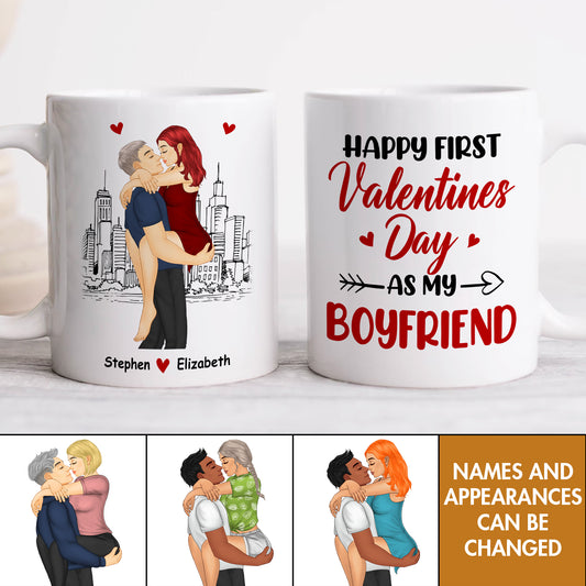 Couple Personalized Custom Accent Mug - Valentine Gift For Husband Wife, Anniversary, First Valentines Together