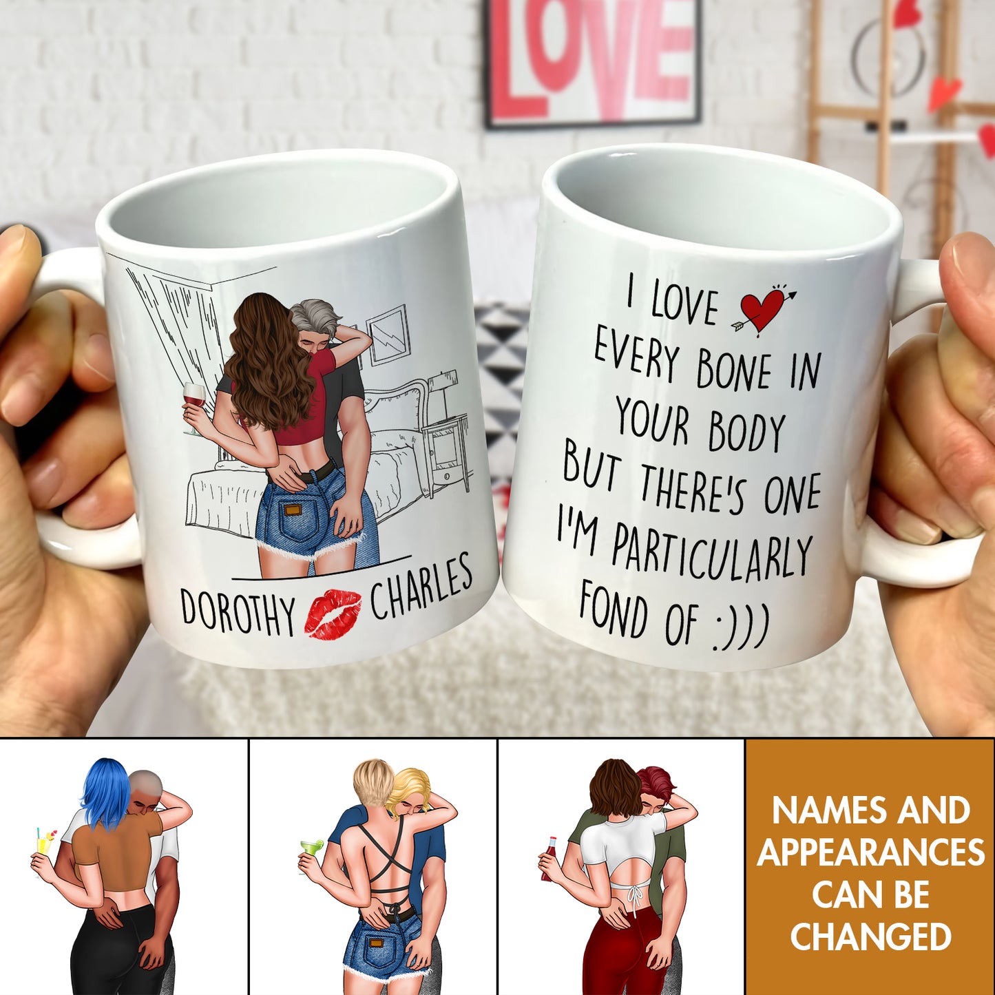Couple - I Love Every Bone In Your Body - Personalized Mug