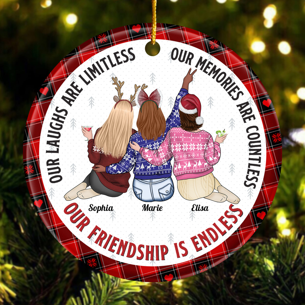 Our Friendship Is Endless - Personalized Ceramic Ornament