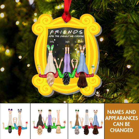 Besties - Drinking Friends Are The Family We Choose - Personalized Acrylic Ornament