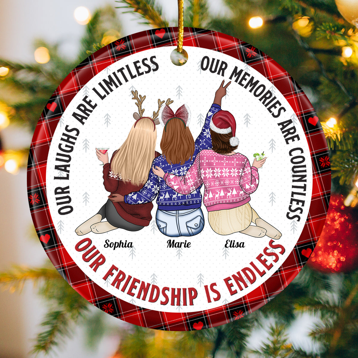 Our Friendship Is Endless - Personalized Ceramic Ornament