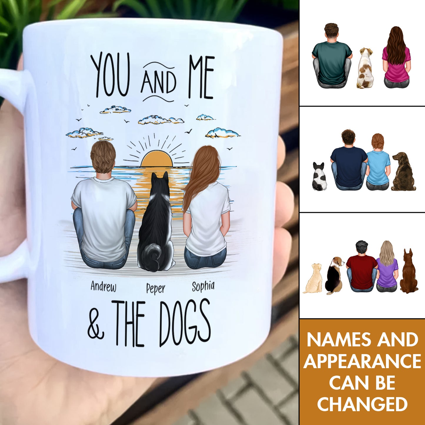 Family - You And Me & The Dogs - Personalized Mug