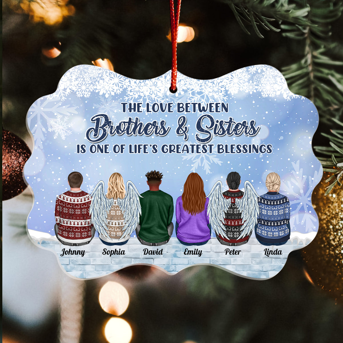 Family - The Love Between Brothers & Sisters Is Forever - Personalized Arcylic Ornament (Ver 3)