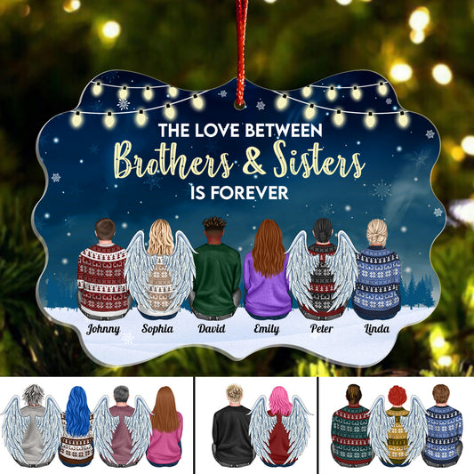 Family Never Apart In Heart - Personalized Acrylic Ornament (Ver 2)