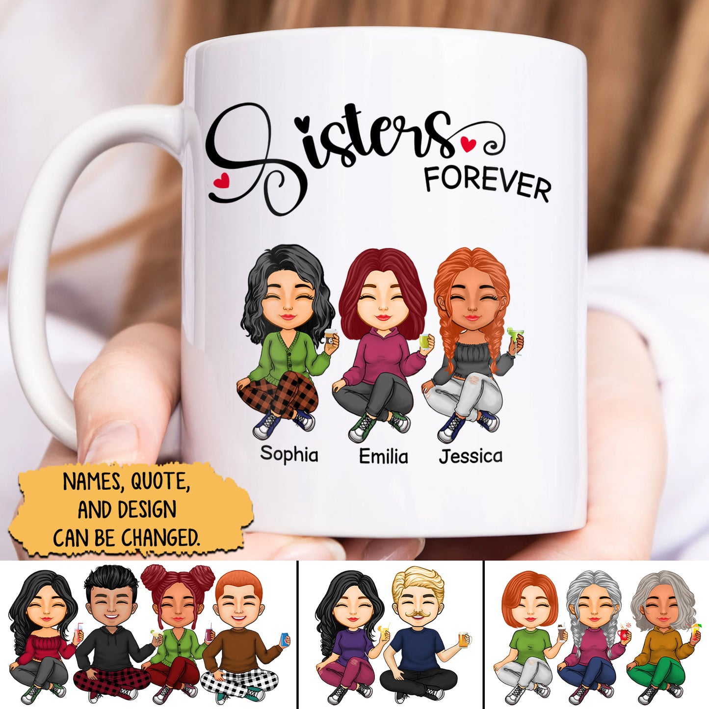 Besties - Sisters Forever - Personalized Mug (Ver2)