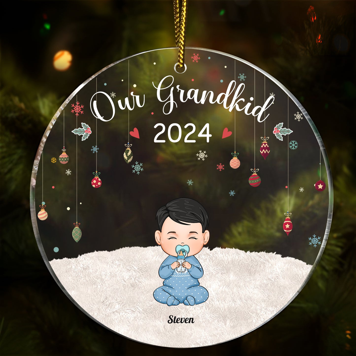 Family - My Grandkids - Personalized Acrylic Ornament