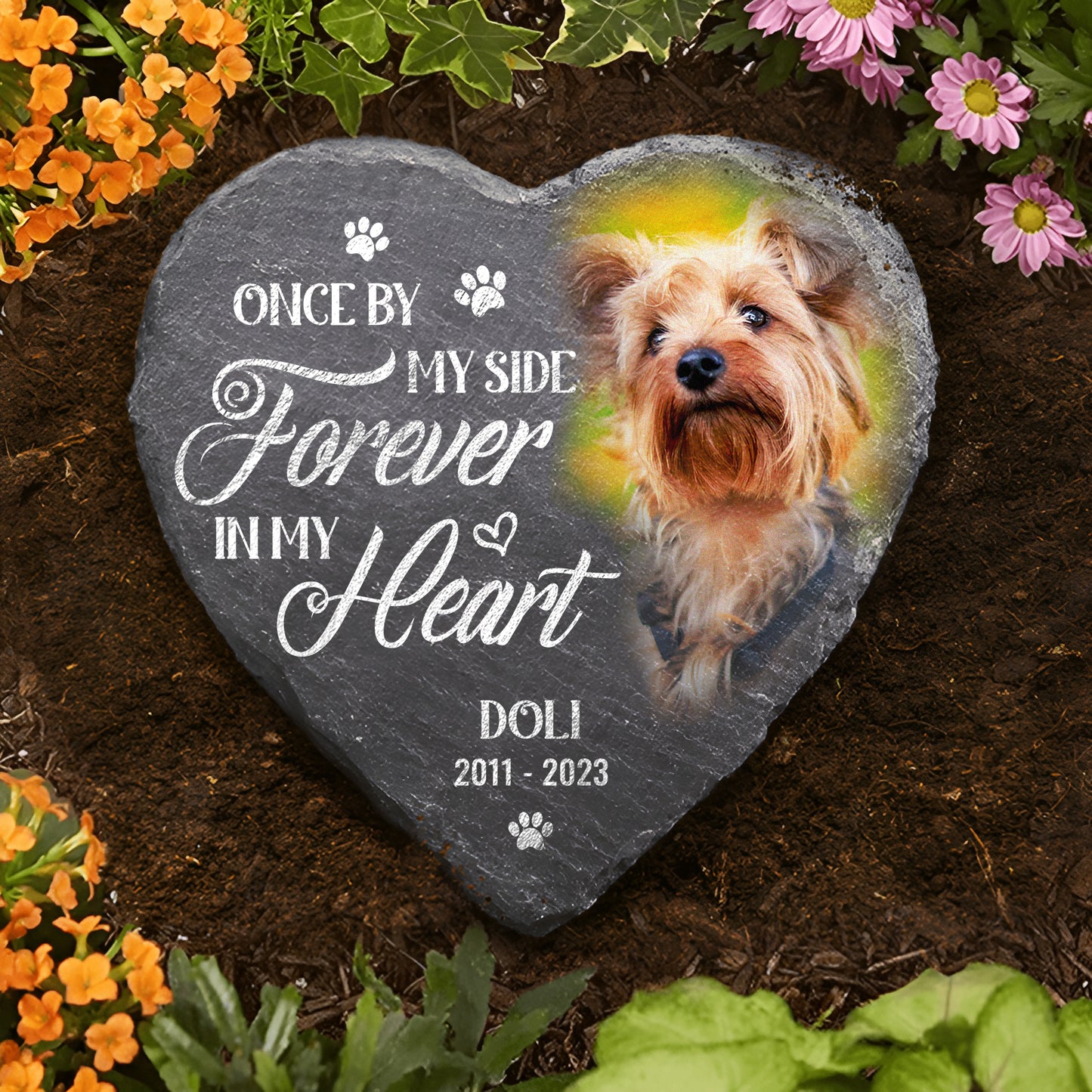 Pet Lover - Once by my side, forever in my heart - Personalized Memorial Stones