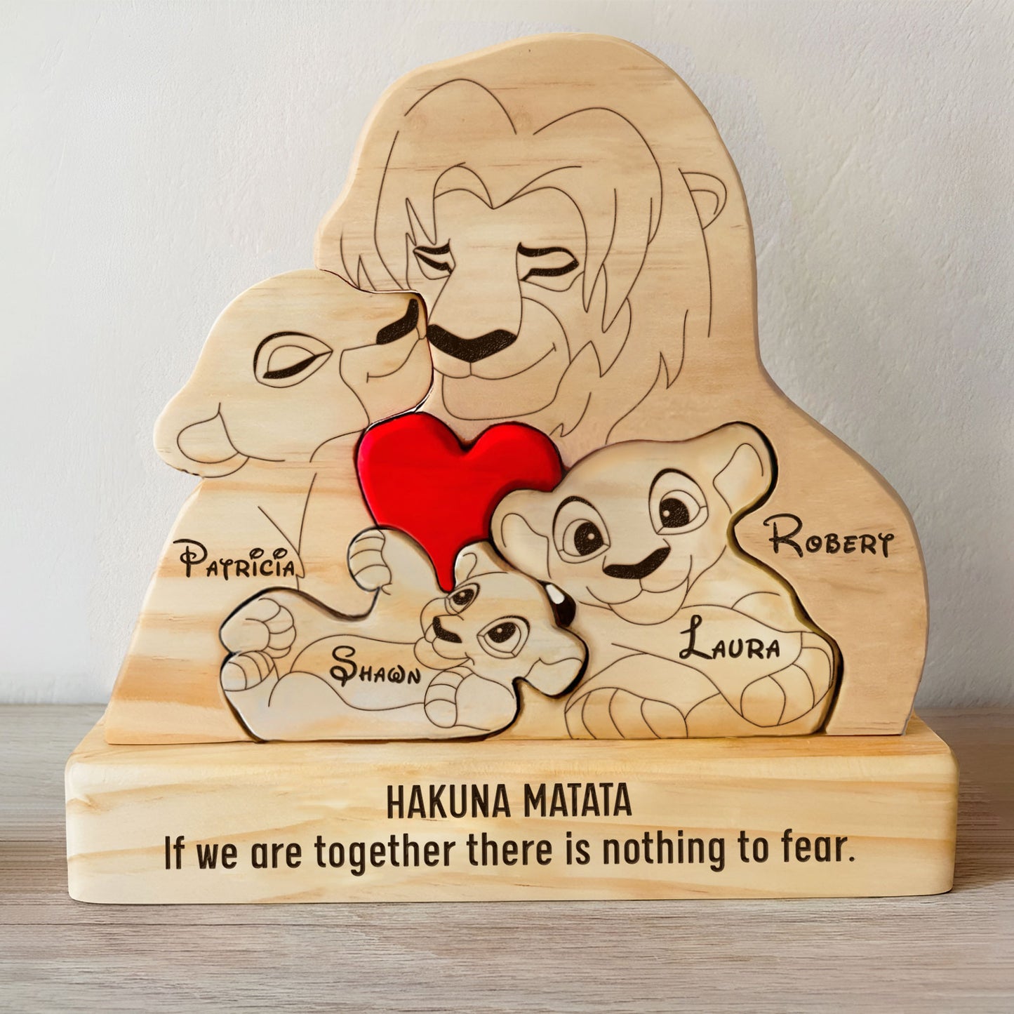 Family - Lion King Family - Personalized Wooden Puzzle