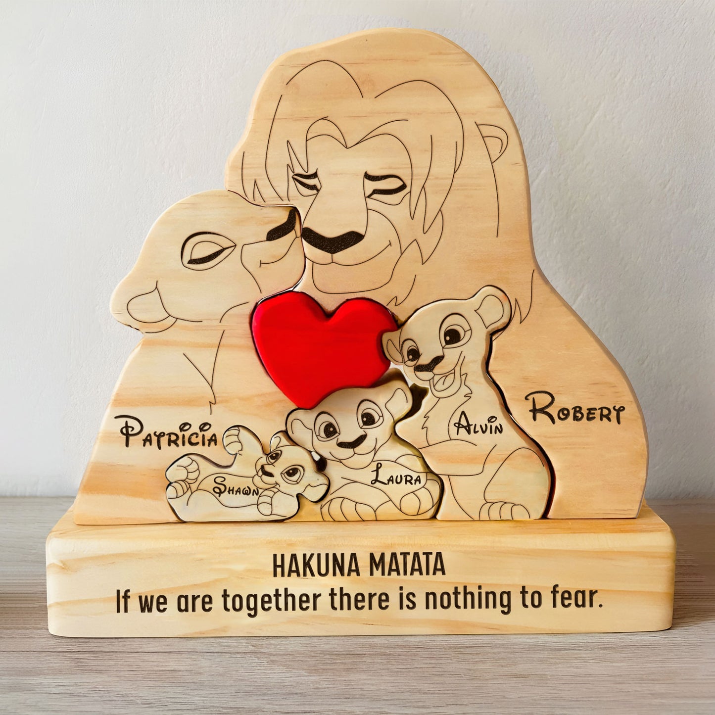 Family - Lion King Family - Personalized Wooden Puzzle