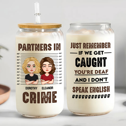 Partner In Crime - Personalized Clear Glass Can