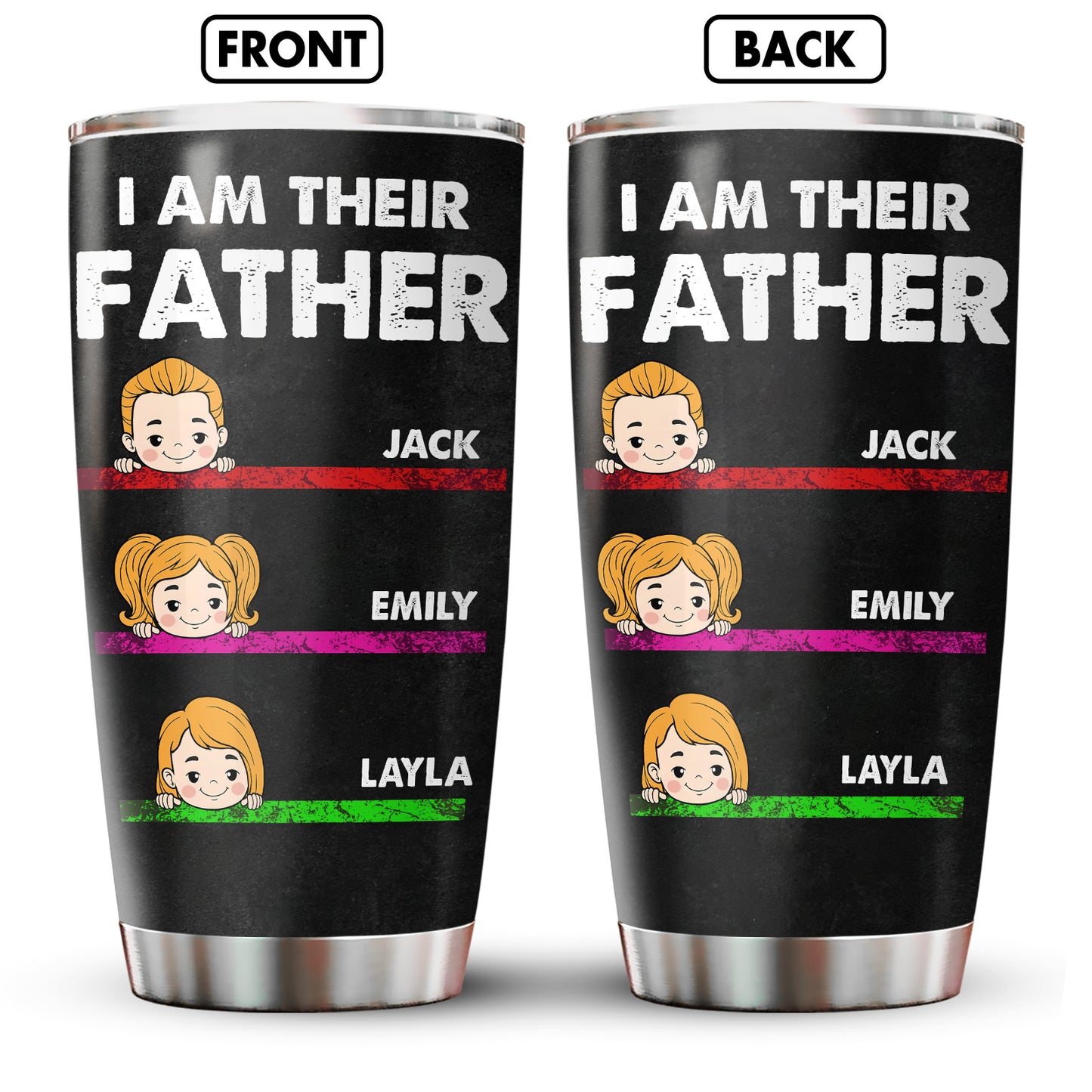 Father-  I Am Their Father - Personalized Tumbler