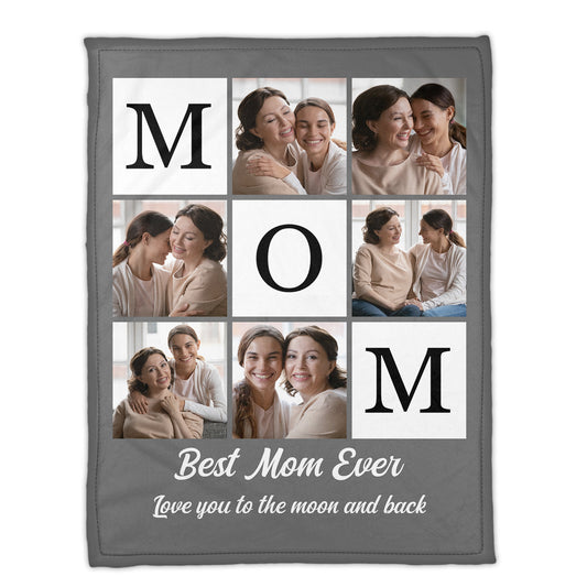 Mother - Best Mom Ever Love You To The Moon And Back - Photo Personalized Blankets