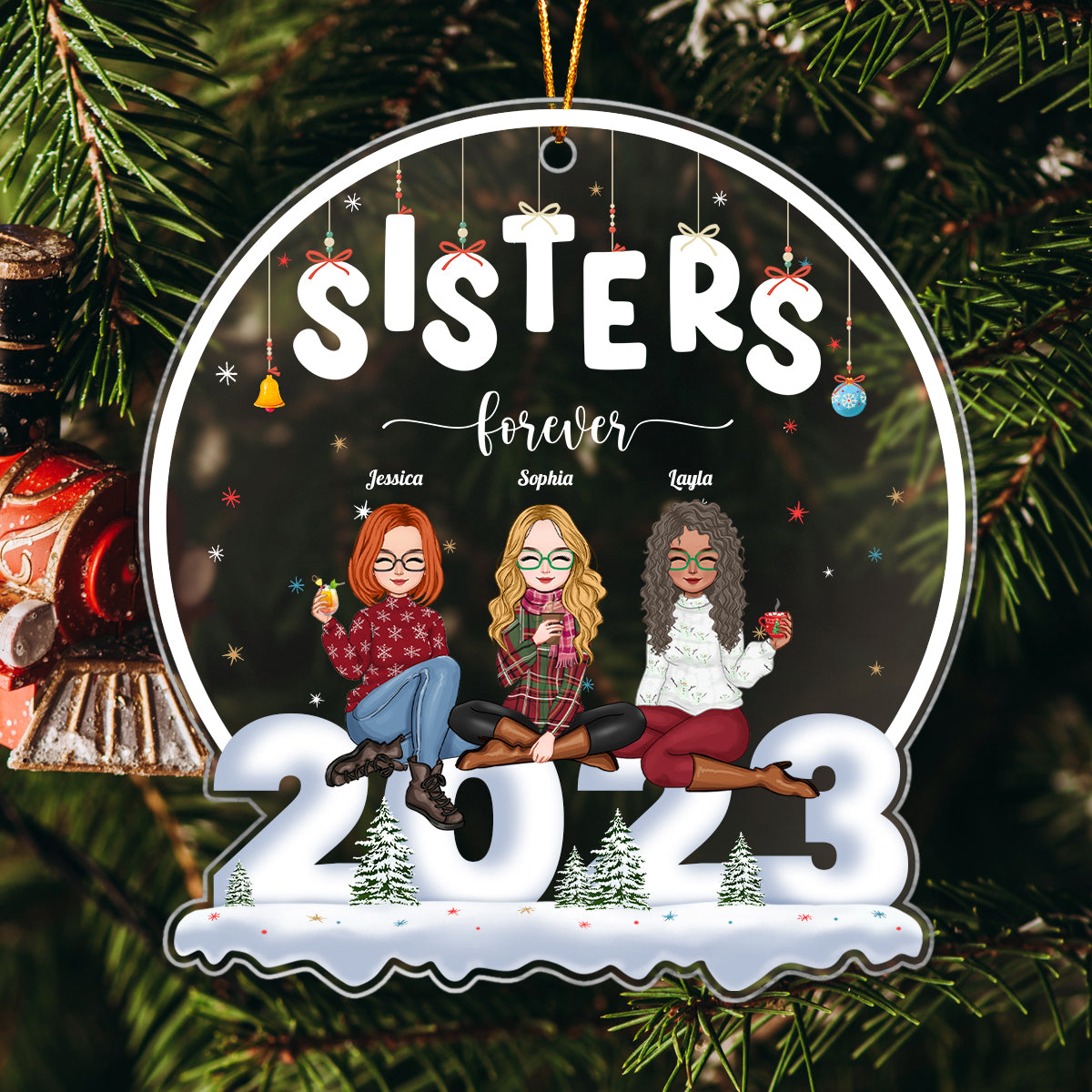 2023 Besties Forever - Personalized Shaped Acrylic Ornament