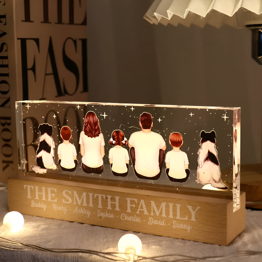 Family - Whole Family Together - Personalized Acrylic LED Night Light