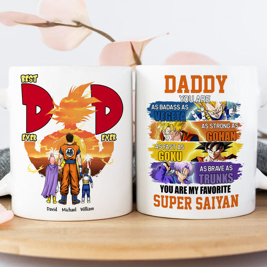 Father & Kids - Best Dad Ever Ever - You are As Badass as... - Personalized Mug