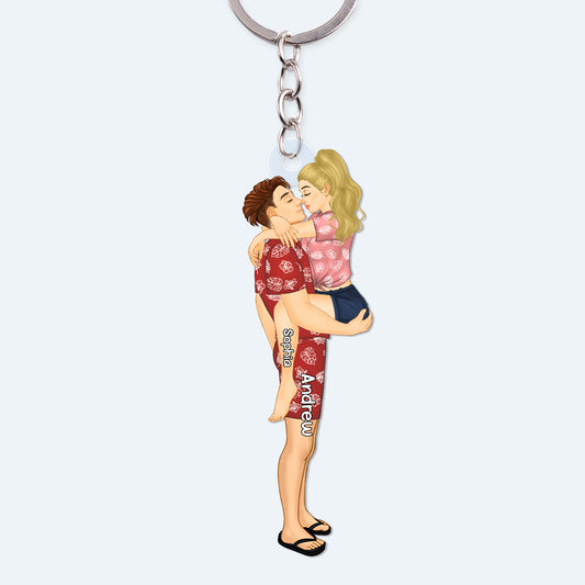 Couple - Couple Kissing - Personalized Acrylic Keychain