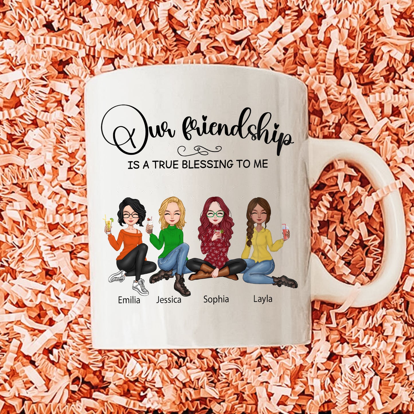 Besties - Our Friendship Is A True Blessing To Me - Personalized Mug