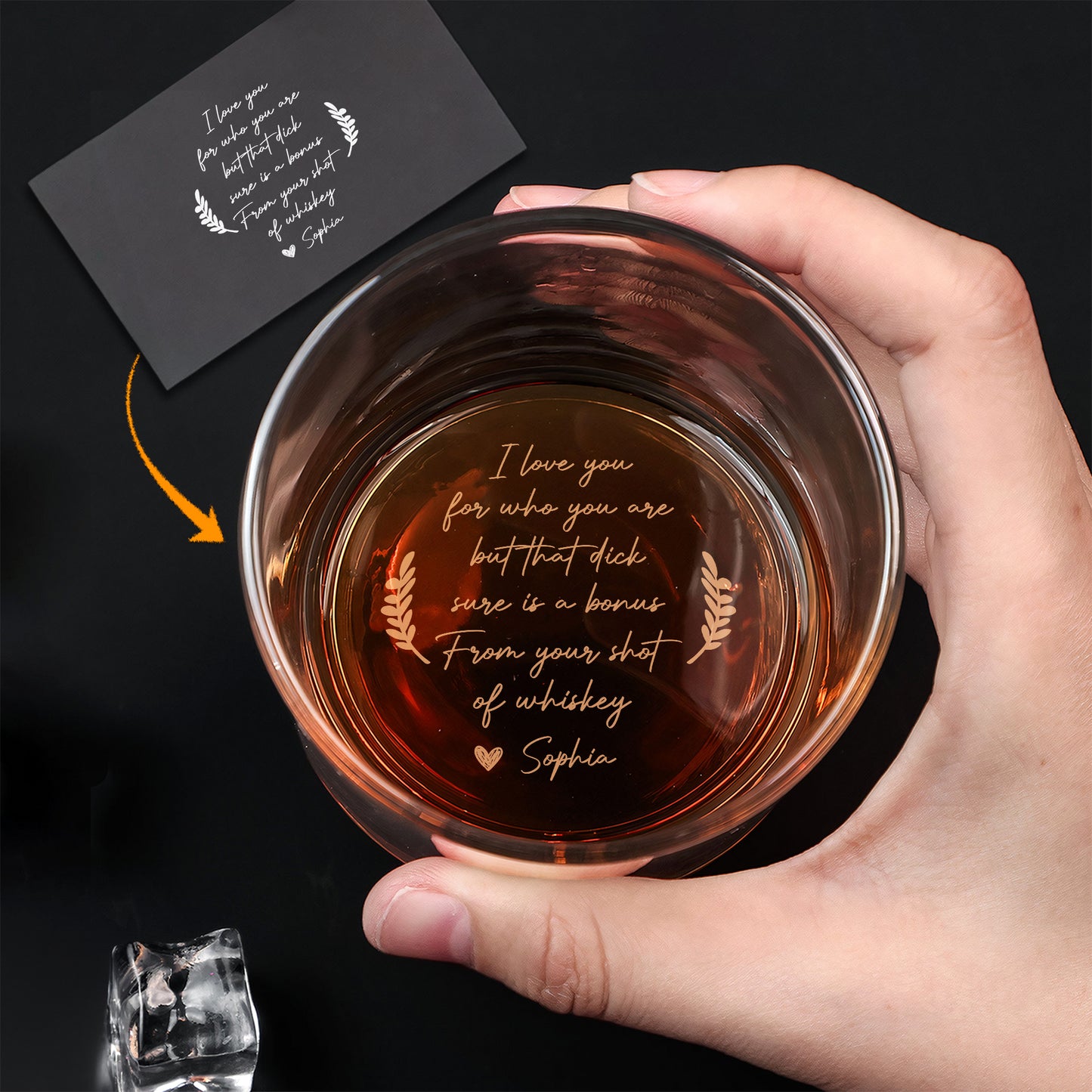 Family - I Love You For Who You Are But That Sure Is A Bonus - Personalized Whiskey Glass