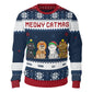 Pet Lovers - Meowy Catmas Funny Cartoon Cats - Personalized Ugly Sweater