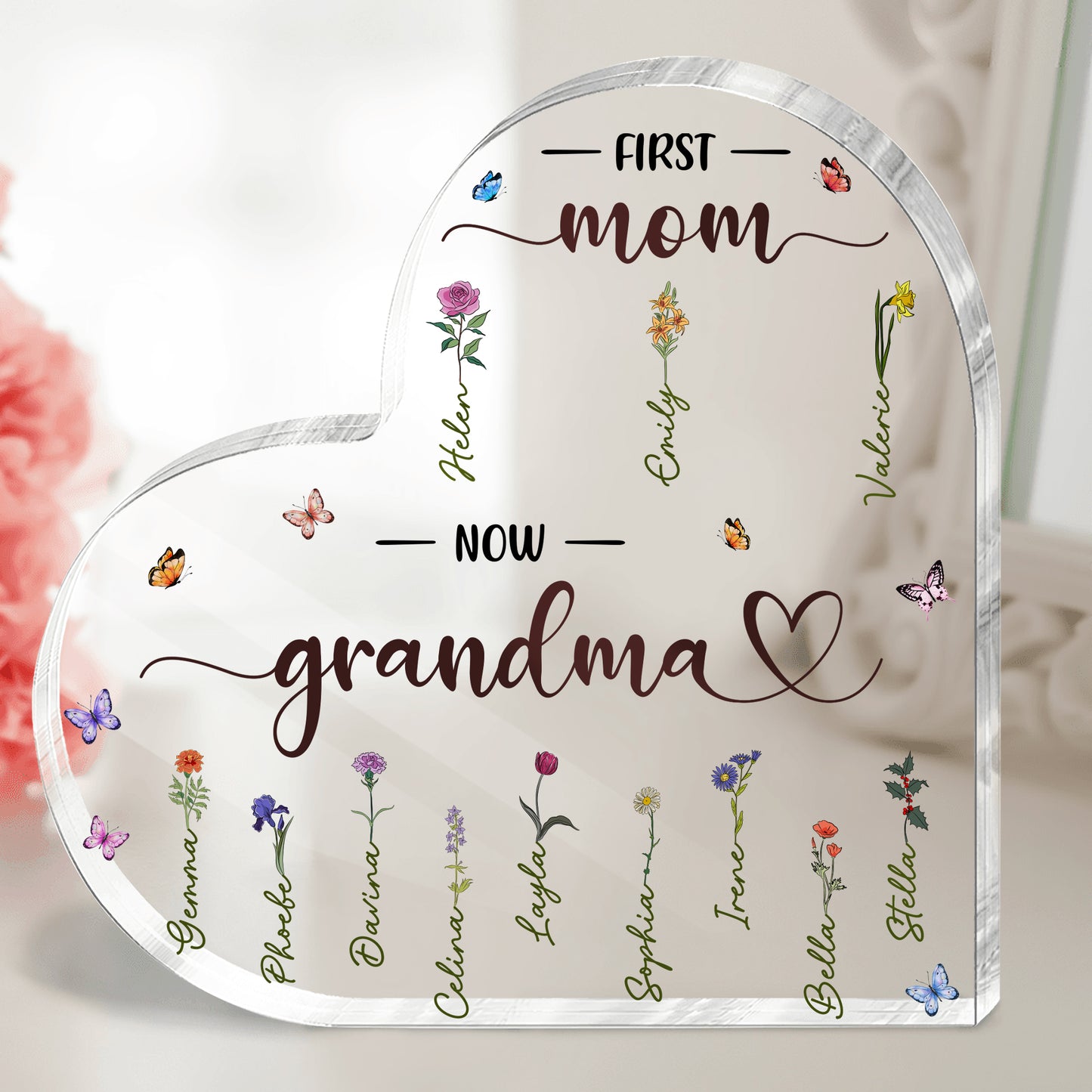 Mother - First Mom Now Grandma - Personalized Acrylic Plaque