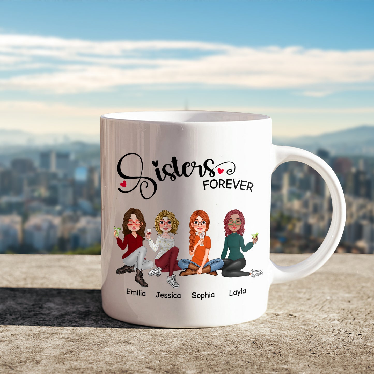 Besties - Sisters Forever - Personalized Mug (Ver 2)