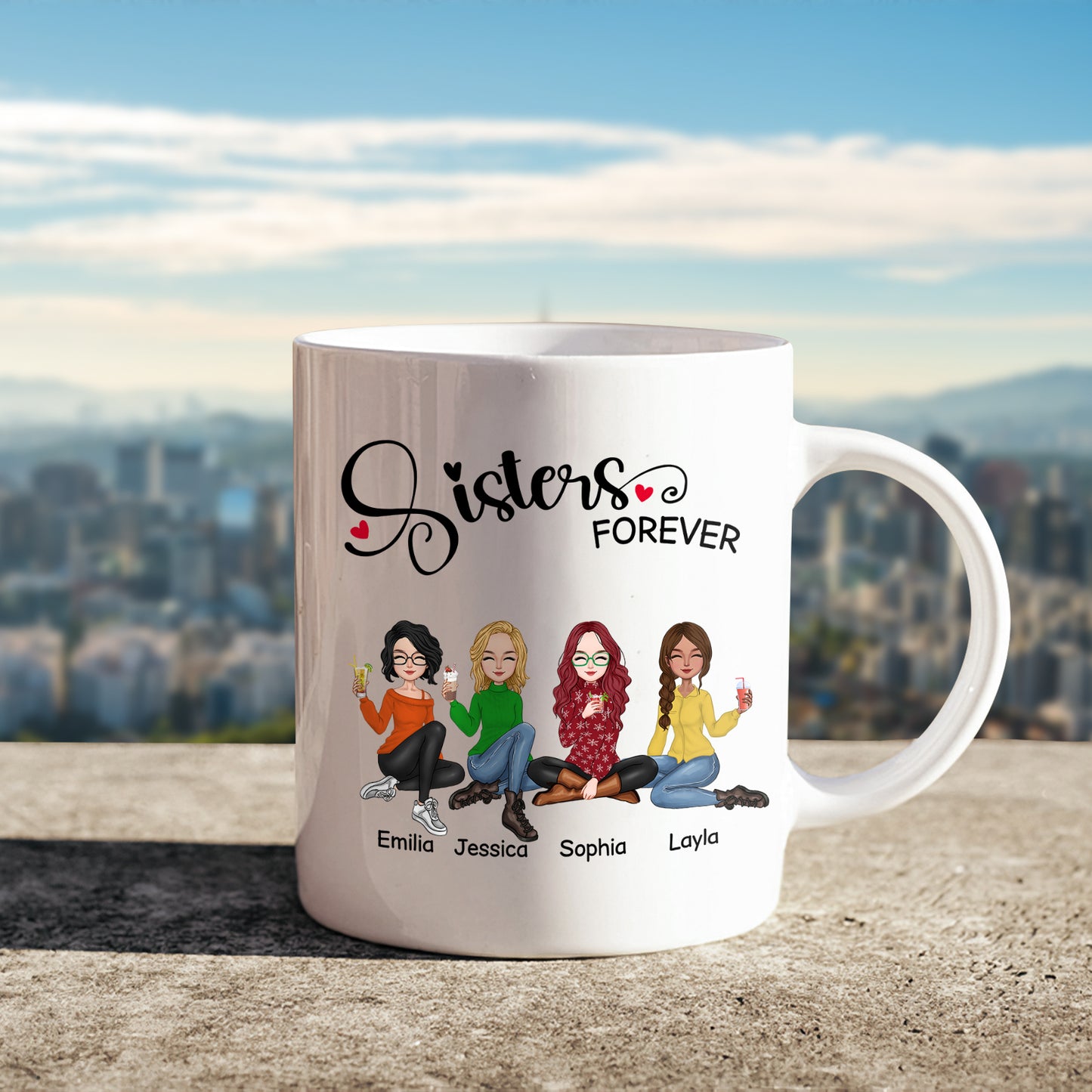 Besties - Sisters Forever - Personalized Mug
