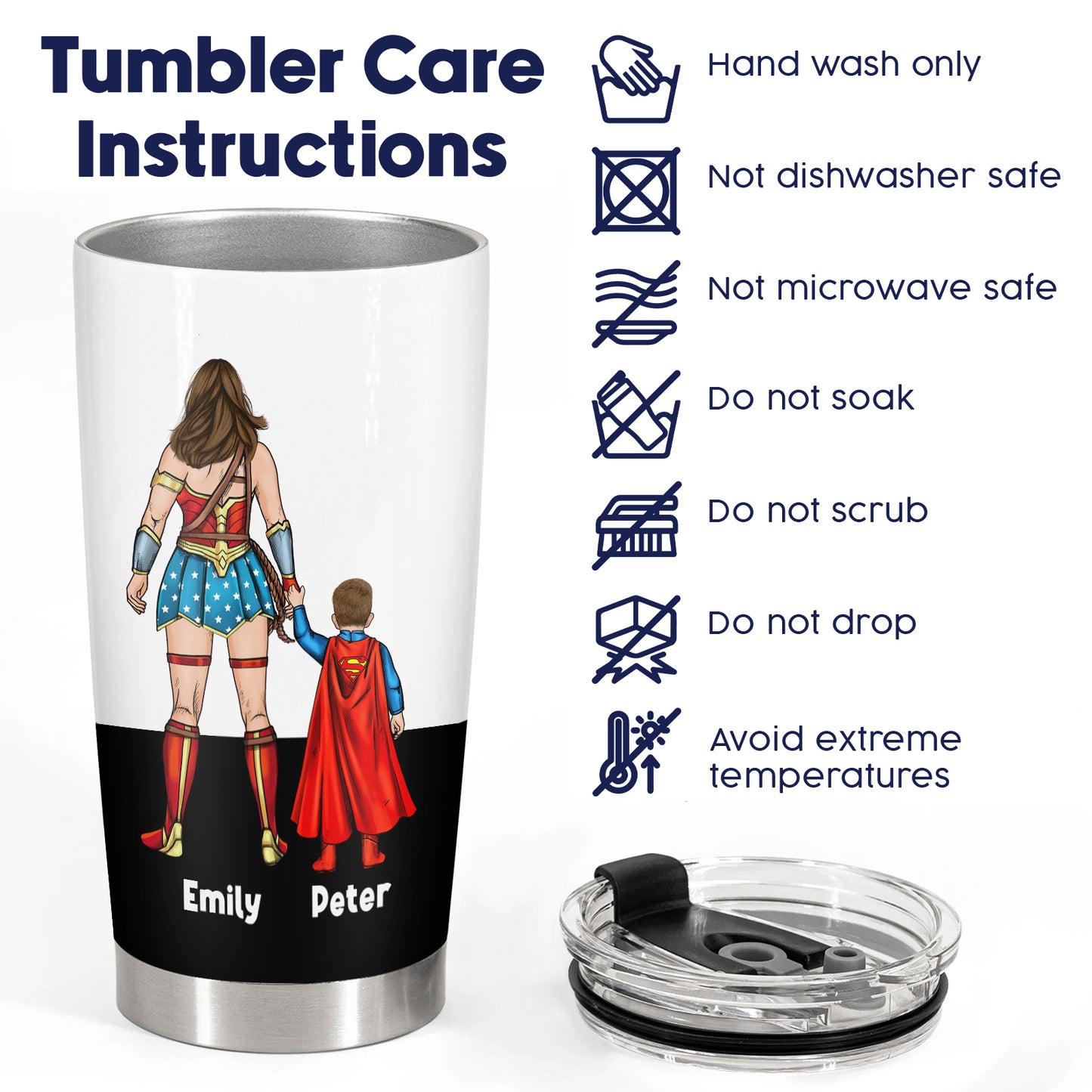 Mother - Mom You're My Superhero And Always Will Be - Personalized Tumbler