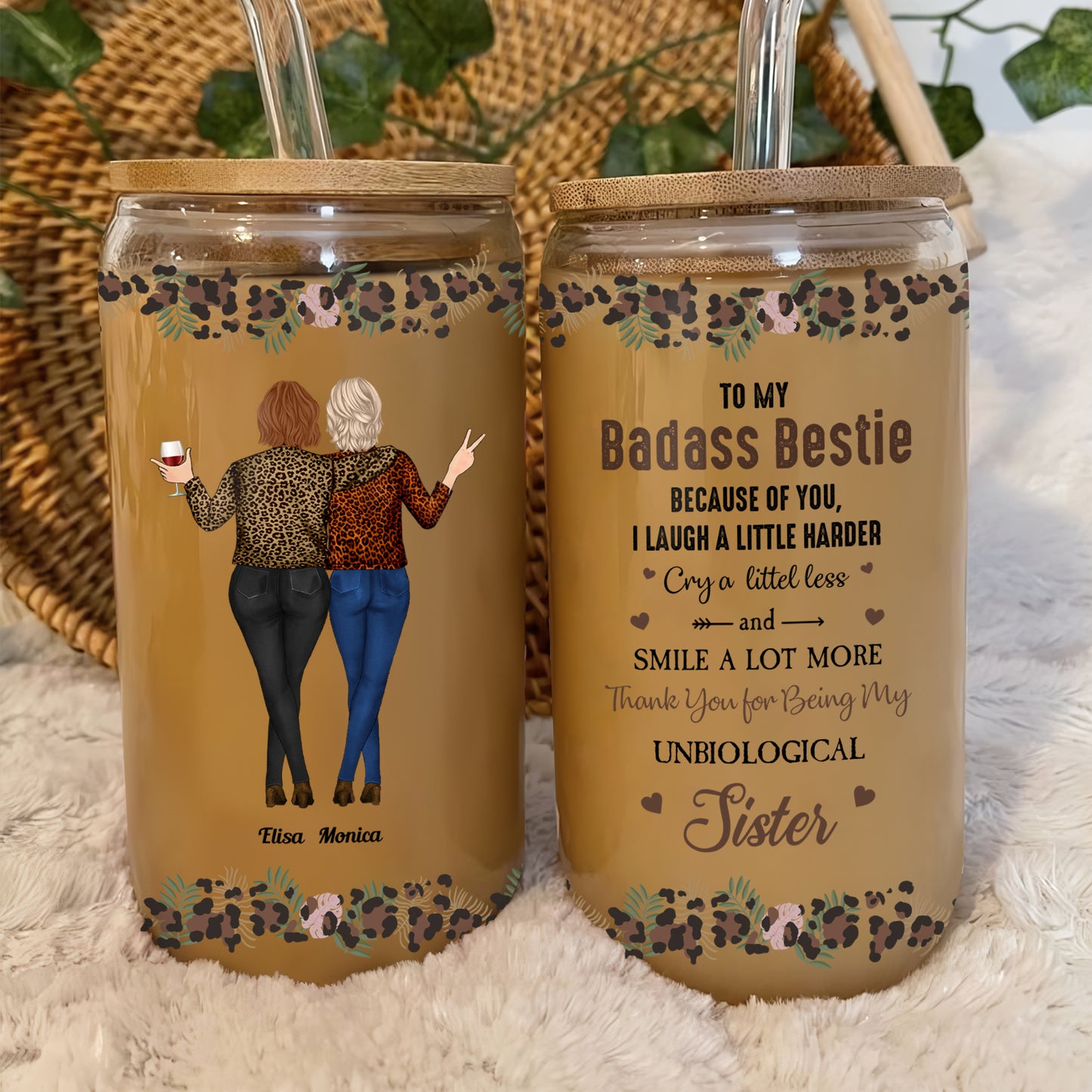 Besties - To My Badass Bestie - Personalized Glass Can