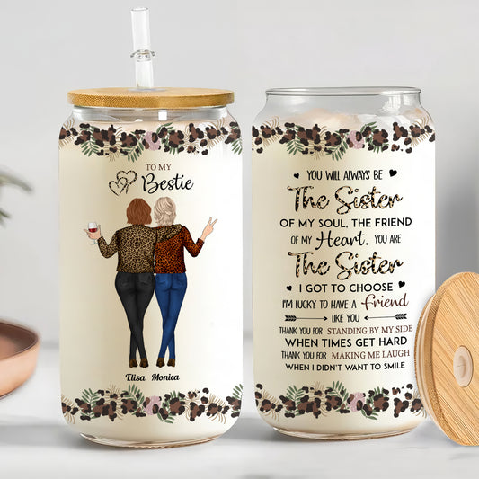 Bestie - Thank You For Standing By Me Friendship - Personalized Clear Glass Can
