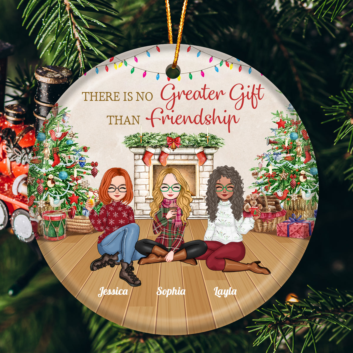 Friends - There is no greater gift than friendship - Personalized Ceramic Round Shaped