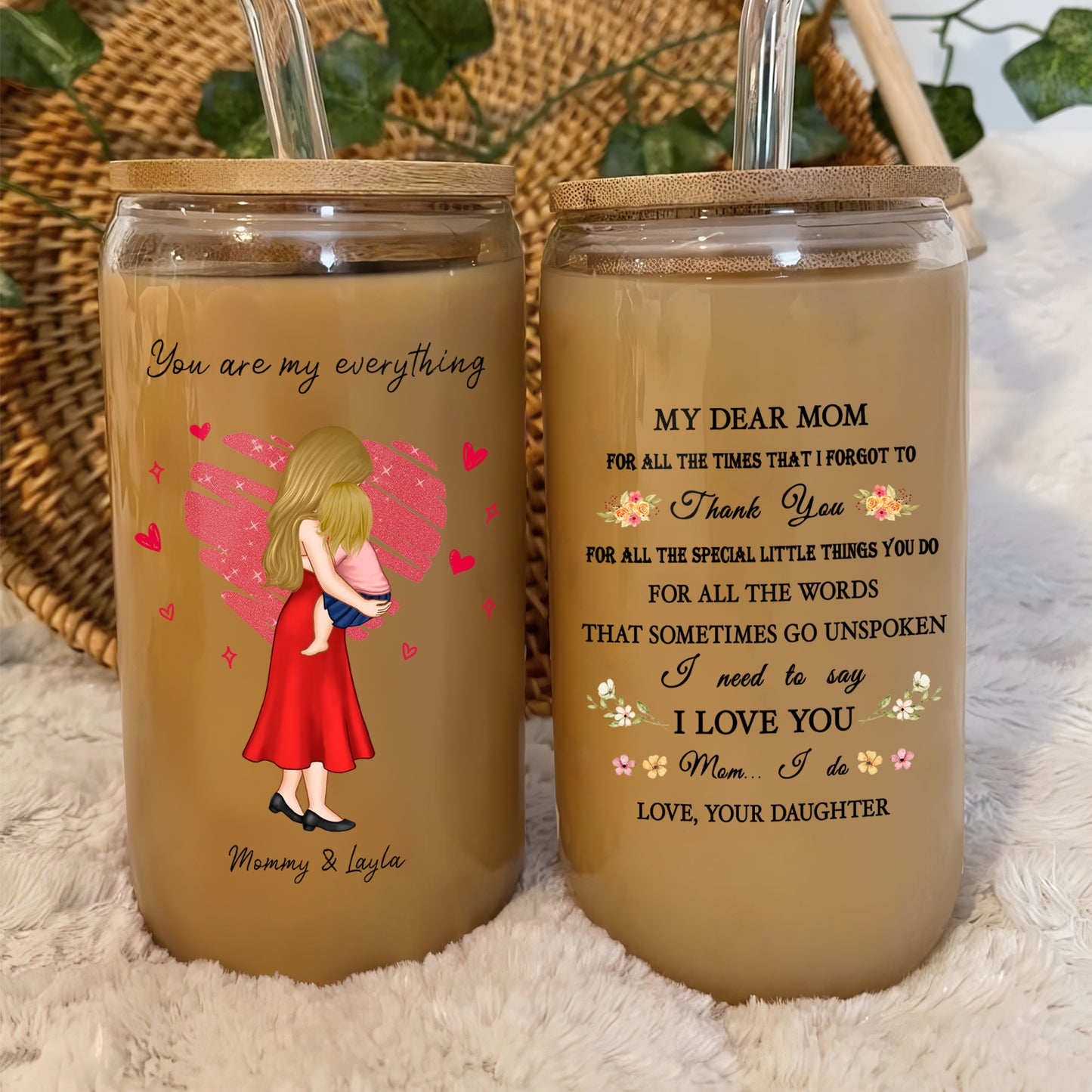 Mother - You Are My Everything Mom Holding Kid - Personalized - Clear Can Glass