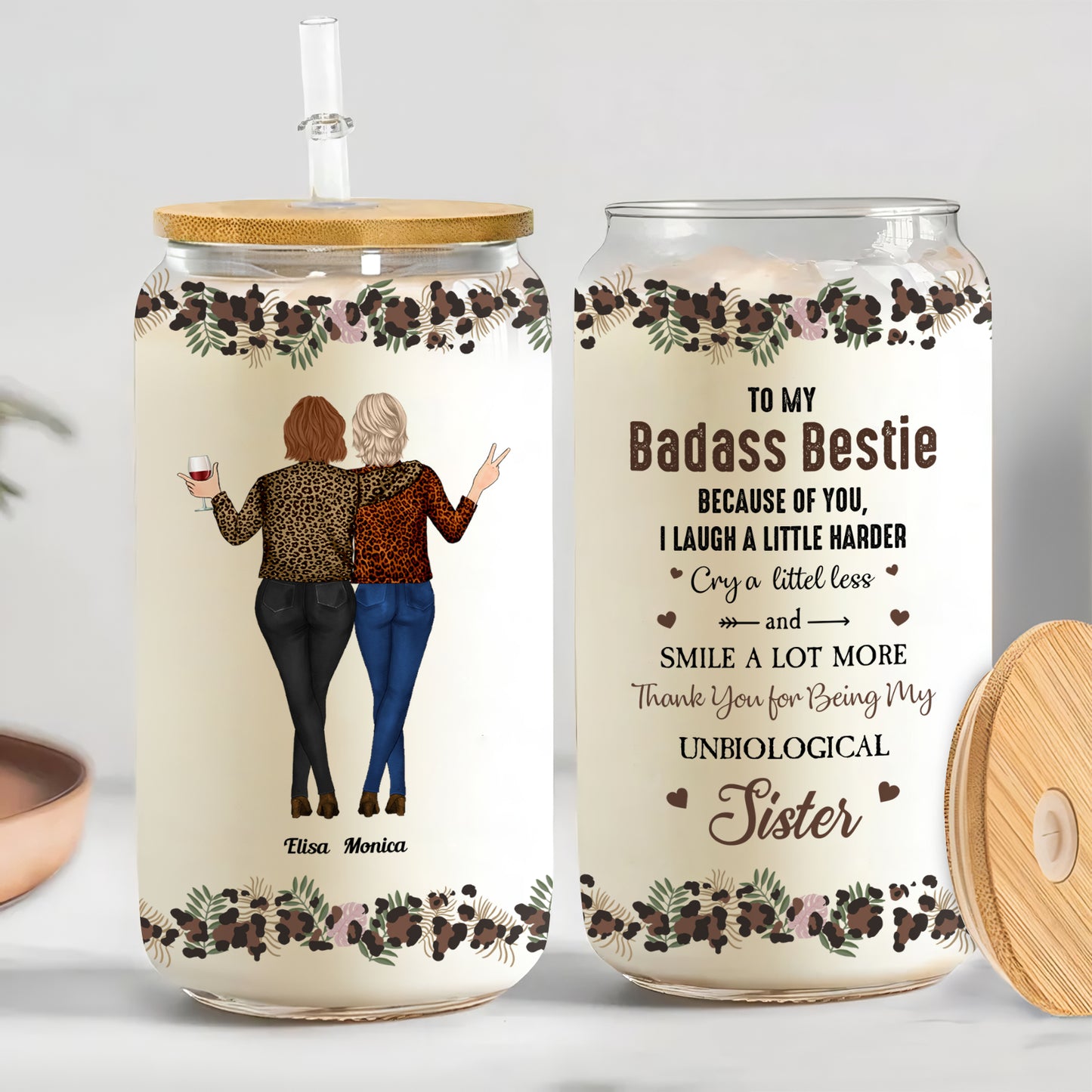 Besties - To My Badass Bestie - Personalized Glass Can