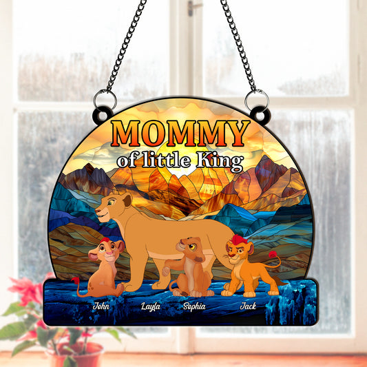 Mother - Mommy Of Little Kings - Personalized  Hanging Suncatcher Ornament