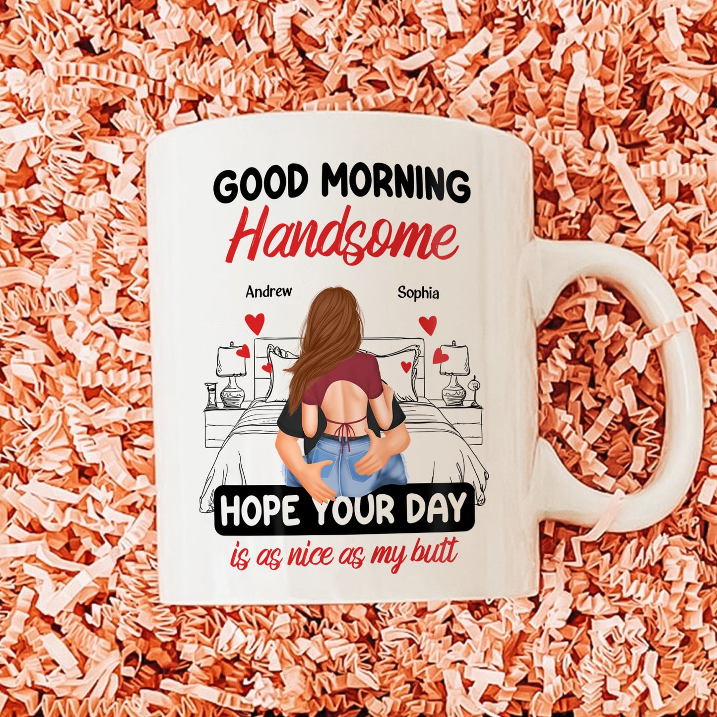 Couple - Good Morning Handsome - Personalized Mug