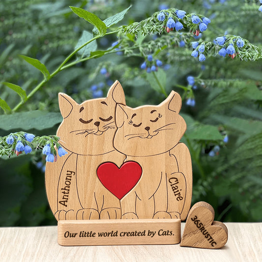 Cat Family - Personalized Wooden Pet