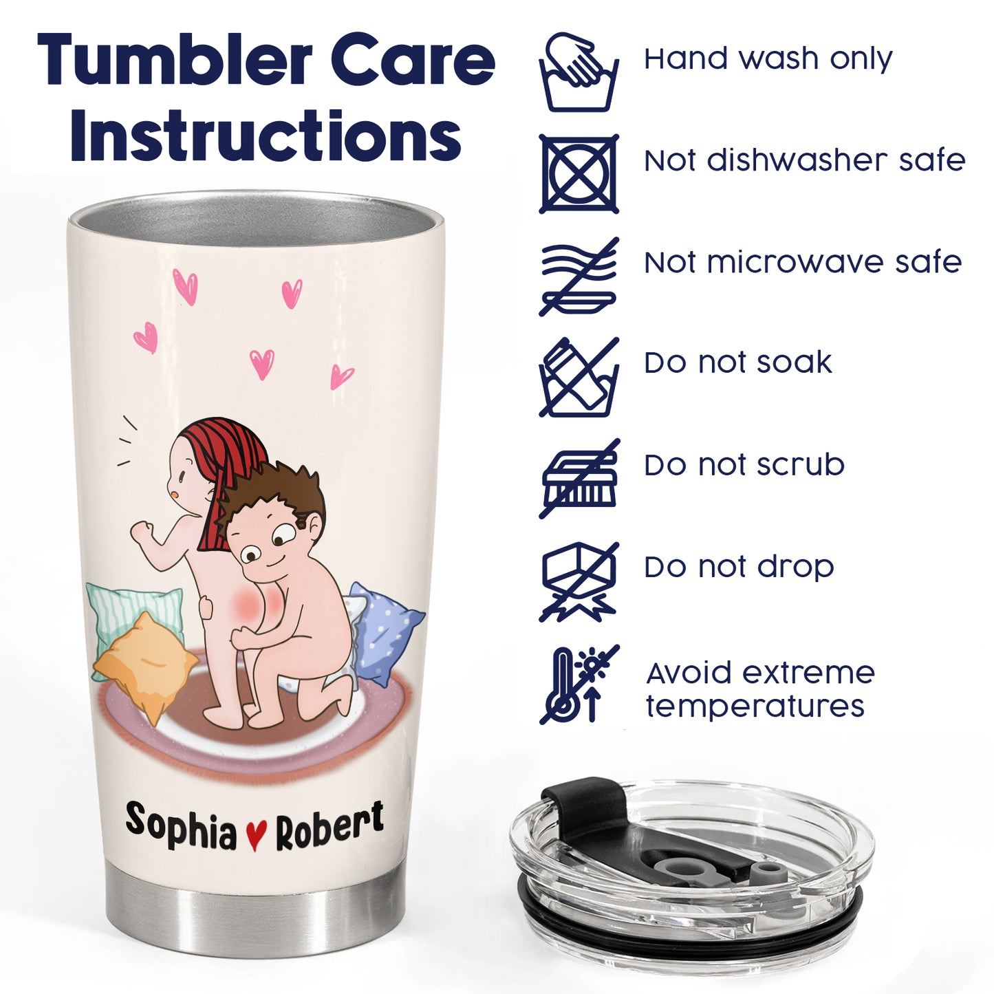 Couple - I Adore You And Love Every Part Of You Especially Your Butt - Personalized Tumbler