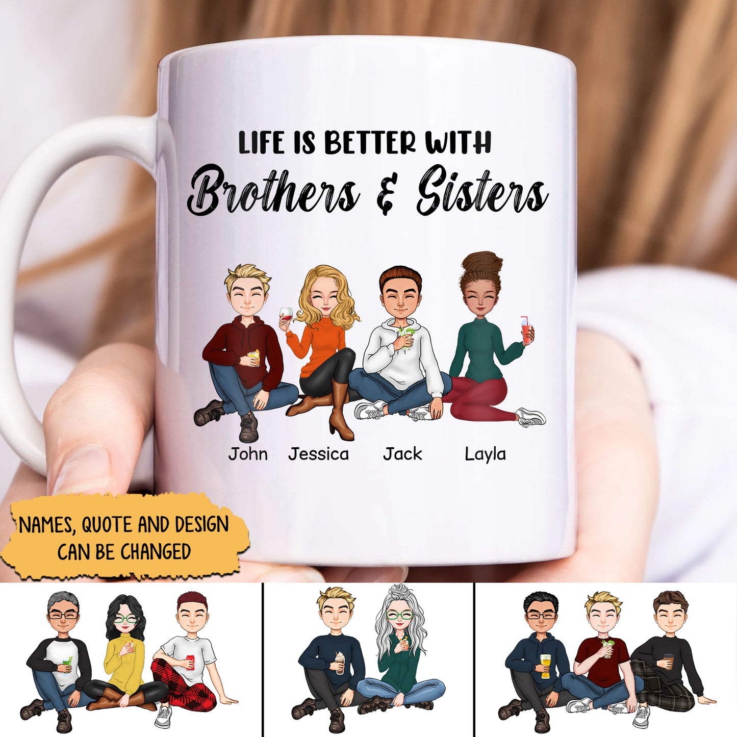 Family- Life Is Better With Brothers And Sisters - Personalized Mug