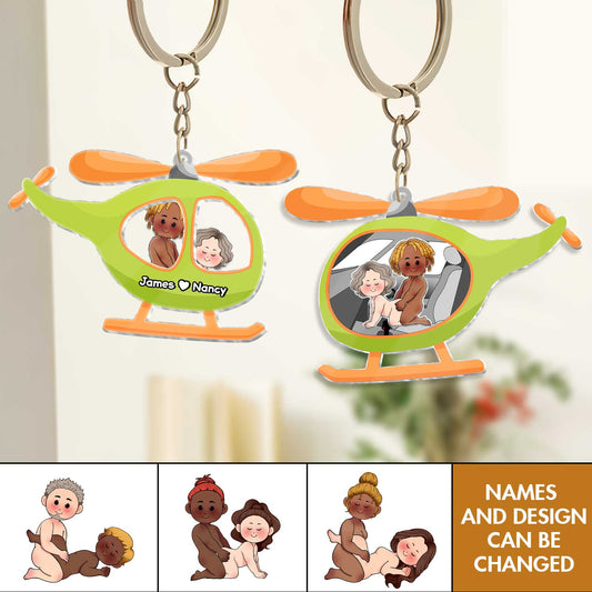 Couple - Love Journey Of Ours - Personalized Helicopter Shaking Keychain