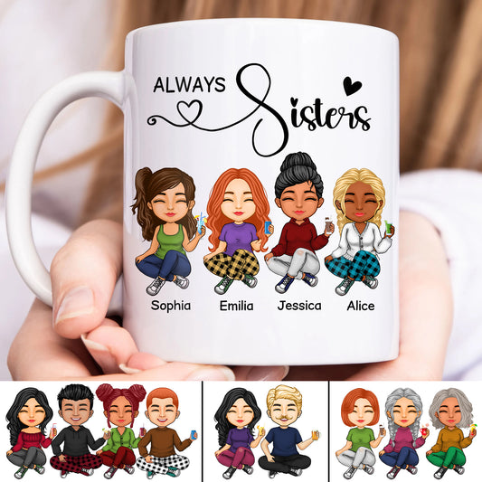 Besties - Always Sisters - Personalized Mug (Ver 2)