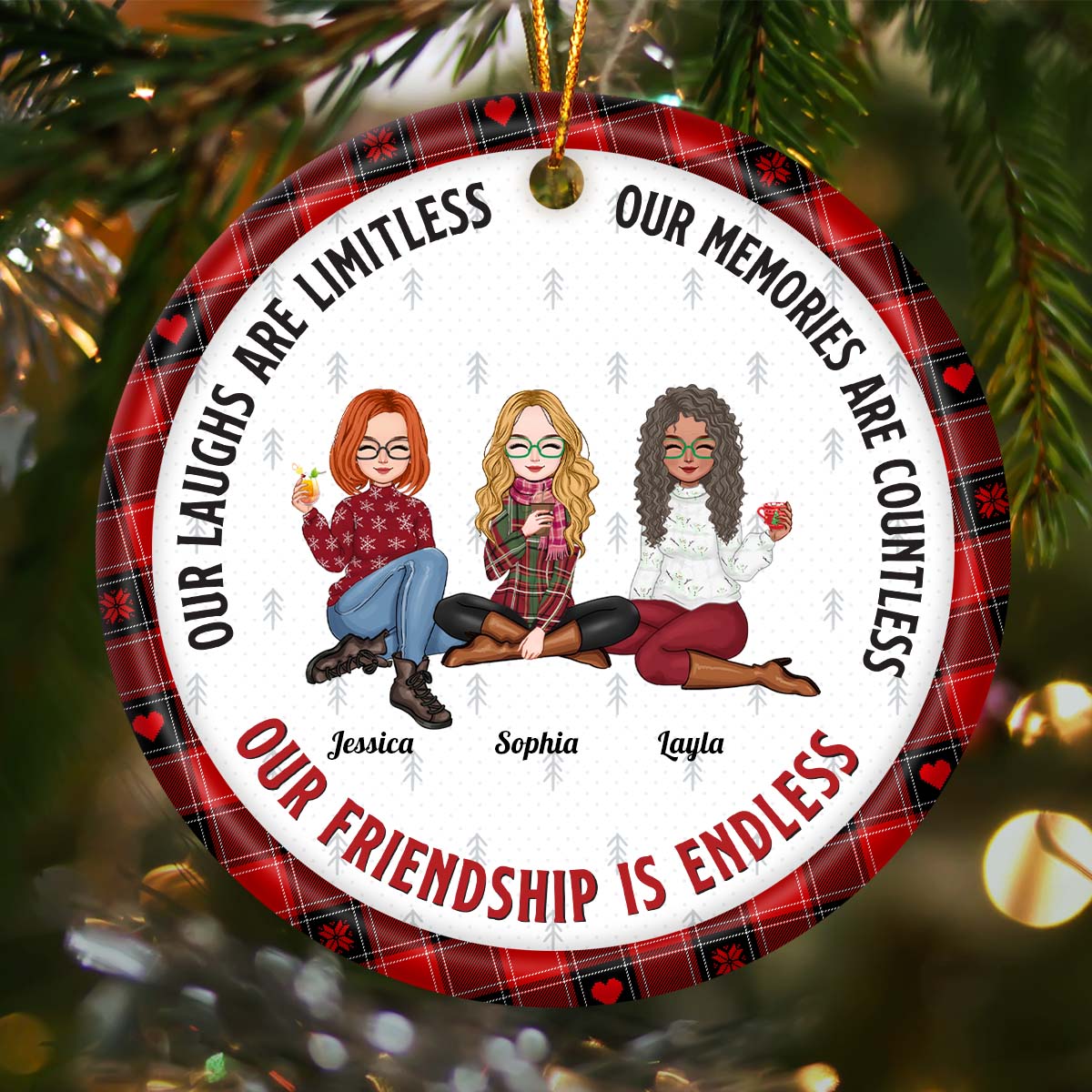 Our Friendship Is Endless Ver 2 - Personalized Ceramic Ornament