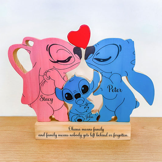 Family - Cartoon Cute Characters - Personalize Wooden Puzzle